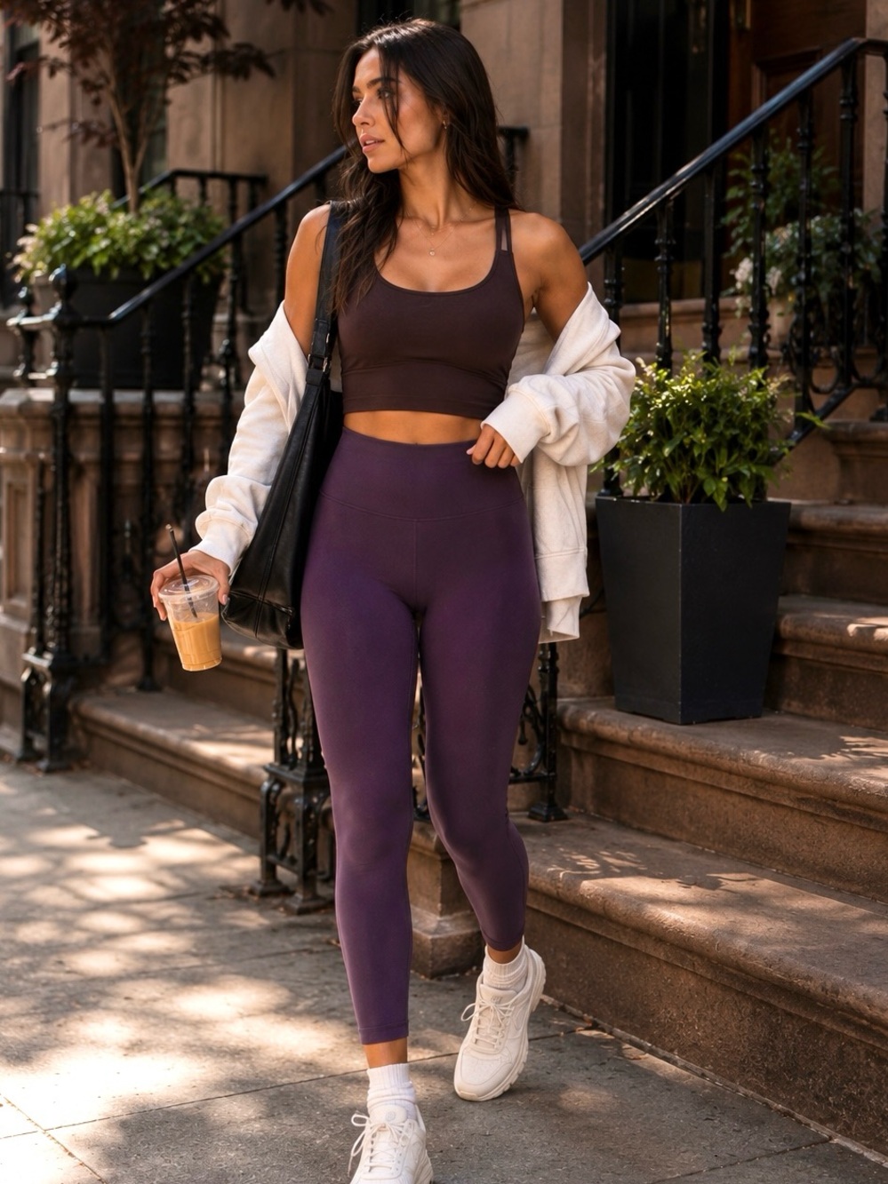Alo Yoga 7/8 High Waist Leggings Plum Purple Size S - Picture 2 of 6